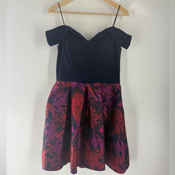 Morgan & Co. Off the Shoulder Jersey Jacquard Party Dress Size 11/12 - Picture 4 of 12